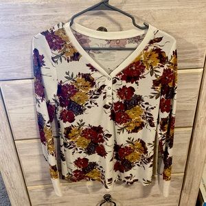 Flannel material long sleeve blouse